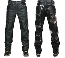 Spot cowhide black camouflage riding jeans stitching Harley leather pants Indian warm riding pants