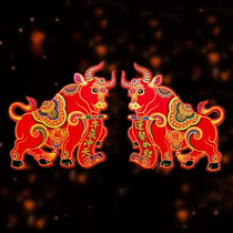  2021 Zodiac year of the Ox flocking wall stickers Spring Festival New Year one-on-one sale New Year door stickers art door stickers glass paper-cut
