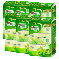 Heart printing tea paper 456 three - layer toilet paper 152 pumped tissue large pack whole box of napkin cardiac printing