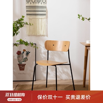 Nordic solid wood restaurant light and extravagant simple restaurant backpool iron industrial wind coffee shop dairy table and chair