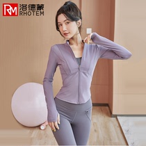 Lordmun Yoga Suit Fall Winter Sports Suit Women Elastic Tight Body Quick Dry Fitness Long Sleeves Slim ZipPer Run