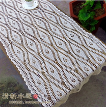 Fresh water lotus foreign trade handmade crochet crochet lace cotton and linen hollow table flag Nordic Chinese modern simple American