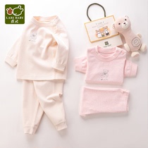 Rabbi childrens clothing autumn baby cotton underwear set winter warm boy home clothing female baby pajamas four seasons