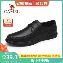 Camel Mens Shoes 2022 Spring Summer Real Leather Business Positive Clothing Casual Office Black Breathable Fashion Version Leather Shoes Man