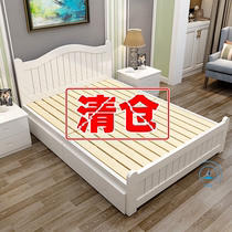 Solid wood bed modern minimalist about 1 2 m bed Double beds 1 8 m rental Easy bed frame 1 5m Economy Type Single beds