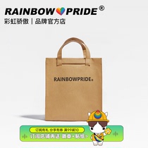 RainbowPride Original Pureide Washable Kraft Paper Tot Bag Single Shoulder Bag Retro Satchel Handbag