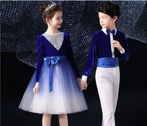 New childrens big choral performance to serve primary and middle school students male and female dance speech recitation of autumn and winter long sleeve performance clothes