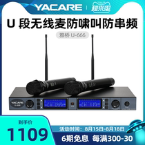 Yacare Yaqiao U-666 U segment microphone wireless microphone one for two karaoke anti-howling