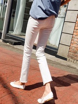 White jeans small woman nine-point loose straight 2021 Spring Summer new high waist Thin Thin Thin