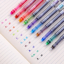 Snow straight liquid ball pen Needle tube color gel pen 0 5mm black student writing pen replaceable core
