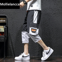 Shorts men wear 2021 trend loose sports beach overalls thin casual men's seven points