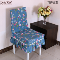Chair cover hotel restaurant home European computer chair cover one-piece dining table and chair cushion set chair cover cloth custom