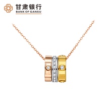  Gansu Bank Lucky in three lives Silver pendant clavicle chain necklace Simple new product to send girlfriend to send best friend