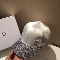 French spring and summer wild sequined baseball cap diamond letters sunscreen visor cap outdoor casual womens hat tide