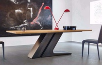 Nordic full solid wood dining table Long table square table table Creative desk Simple personality desk Designer furniture