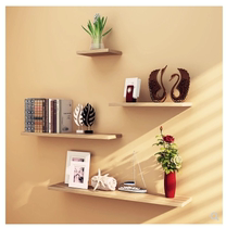 Wall background wall perforated simple dining room bedroom wall shelf Wall shelf retro shelf board