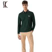 SK (San Ganov) Line Down The Same Ocean Wind Leisure Long Sleeves POLO Shirt Anti-Collar T-shirt Printed Compassionate Clothing T