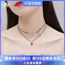 Double stack wearing choker collar female light luxury niche choker necklace 2021 new female cold wind neck chain
