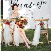 Photo studio new exterior photo props backrest solid wood cross chair outdoor indoor live wood chair