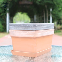 Sumit imitation stone pottery rectangular flower pot Indoor balcony succulent vegetable thickened resin frosted long groove large flower pot