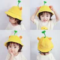 Baby photography hat sun autumn and winter thin section tide childrens sunshade sunscreen boys and girls small yellow hat fisherman hat