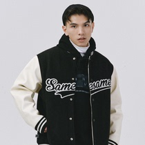 SAMESAME21AW Baseball Clothing Men and Womens Tide Brand New Casual Vintage Embroidered Coat