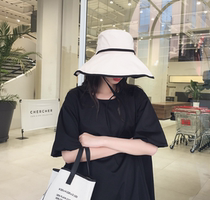  Japanese sunscreen hat female ins net red strap fisherman hat to cover the face Japanese wild large cornice sun hat sun hat