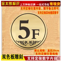 Floor brand number plate Hotel floor number indicator Hotel index number indicator Custom two-color plate engraving