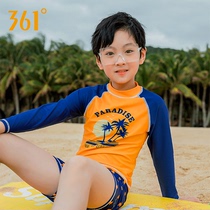 361 Degrees Child Split Swimsuit Boy CUHK Boy Teenagers 2021 New Long Sleeve Sunscreen Swim Suit