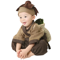 Childrens ancient costume Hanfu little monk clothes baby Chinese school performance clothing book boy medicine boy pity farming hoe