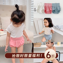 Cookie home baby clothes 2019 new summer cotton high waist Belly Belly buds shorts childrens pocket pants pp pants