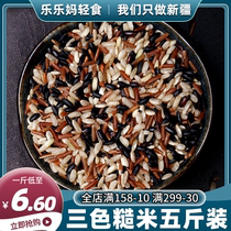 (Xinjiang) Three-color brown rice 5 Jin quinoa brown rice coarse grains rice rice full-bellied fitness diner