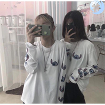 Autumn and winter academy style ins men and women with couples long sleeve T-shirt cartoon Stizi loose Joker top