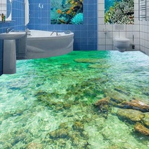 Customized 3D three-dimensional floor leather floor stickers self-adhesive stickers shops bedroom bathroom floor stickers personality