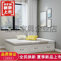 1 2-meter Tatami bed High box Multi-purpose bed without bedside storage sheets for two people Double space-saving bed with drawers