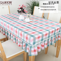 Table cloth small fresh kindergarten desk rectangular student desk cover home pink plaid square table cover