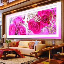 Cross stitch 2022 new line embroidered living room simple atmosphere full embroidered fresh rose flowers themselves embroidered wedding room