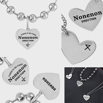 INS overfire 20ss Korean designer brand NONENON original Alphabet Heart-shaped Pendant Necklace 3