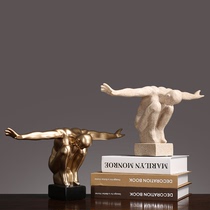 American retro abstract figure sculpture crafts creative personality living room entrance wine cabinet office decoration