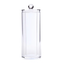 Desktop dust protection with cover makeup cotton containing box round off makeup cotton transparent PS dresser Cosmetic Intake Finishing