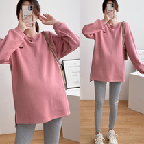 Fall and Winter Plush thickening after warm breastfeeding coat long sleeve Han plate fake two pieces out of leisure relaxed feeding dress