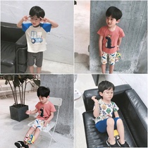 2018 male and female children Summer new children Costume Children Cartoon Home Suit Baby Sleepwear Jacket Pants Tide