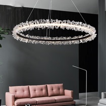 Crystal chandelier after modern Nordic luxury designer ring metal living room restaurant lights creative personality atmosphere