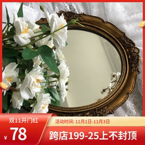 Foreign trade European style French Golden retro carved resin decorative mirror tray picture frame photo frame photo props
