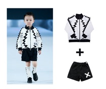 Daddys designer brand JOKII new childrens black and white stitching jacket jacket shorts