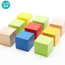 Imported beech wood 100 large wooden cube cube building block mathematical thinking training teaching toys children