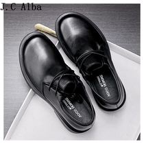 J C Alba just buy it ~ summer fashion genuine leather casual shoes Business thick bottom round head lacing positive dress shoes man