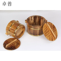 Wooden bucket rice Wooden bucket insulation household restaurant large steamed rice bucket Wooden bucket steamed rice small bucket Wooden bucket rice commercial with lid