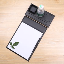 Leather document splint Business Office conference pad folder writing pad student writing board LOGO customization