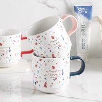 Creative personality ceramic mouthwash Cup home bathroom couple toothbrush cup set Net red hotel wash cup tooth Bowl Cup